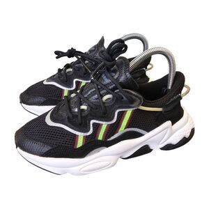Adidas Originals Big Kids 4Y Ozweego Black Solar Green Sneakers EE7772